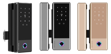 Tuya WiFi Smart Glass Door Lock, Bluetooth App Control, Fingerprint, Passcode, Zinc Alloy, Fits Glass Doors 10-15mm, OTA Updates, Black